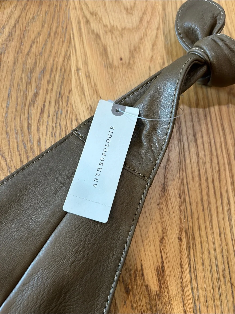 Anthropologie Olive Brown Leather Knot Strap Hobo - some mild corner damage